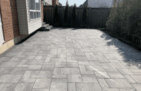 sizing the interlocking patio