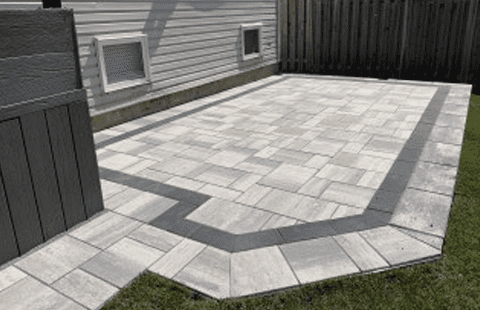 Modern shaped interlocking patios