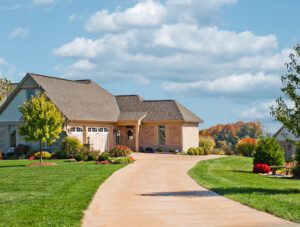 Long concreate driveway