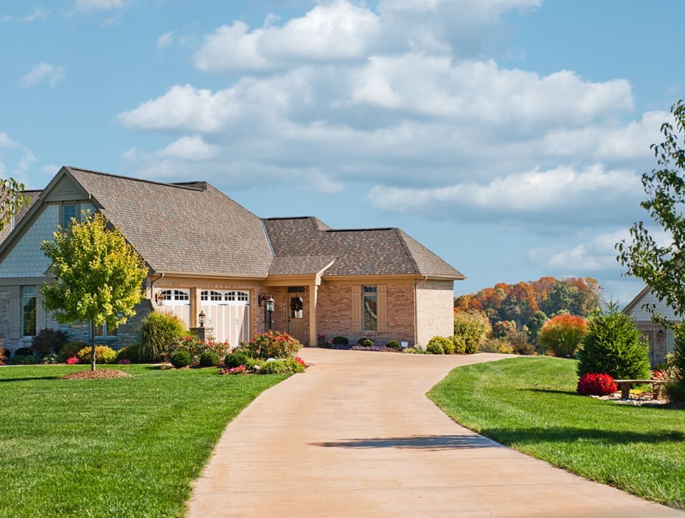 Long concreate driveway