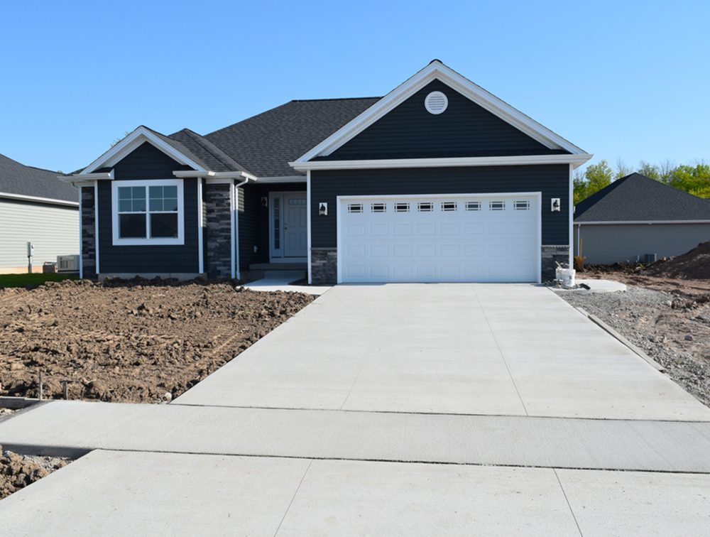 Residential concrete paving with a smooth finish