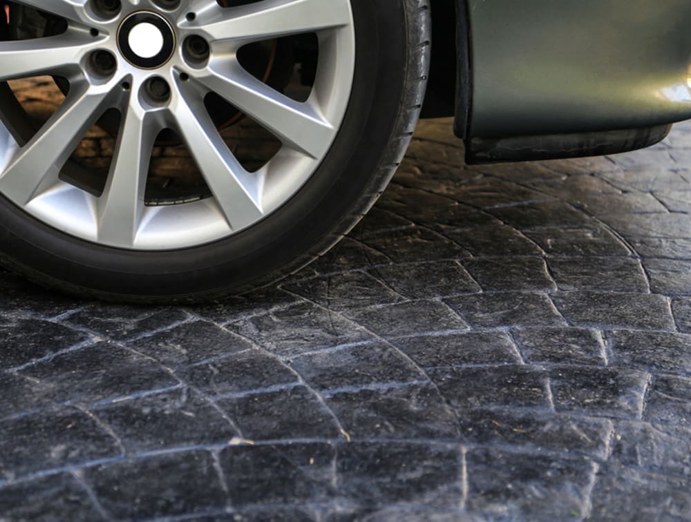 close-up image of a concrete driveway