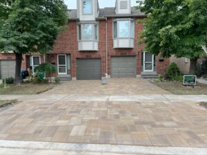 Stylish interlocking stone driveway